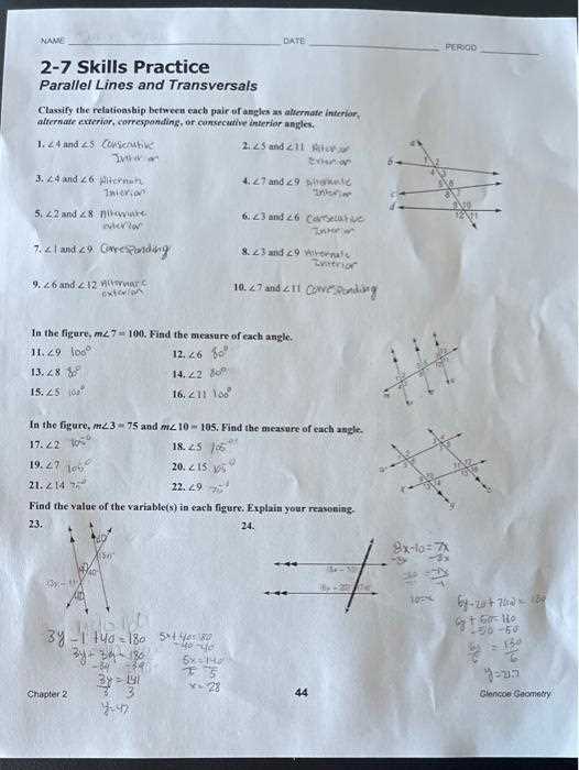 glencoe geometry chapter 2 test form 1 answer key