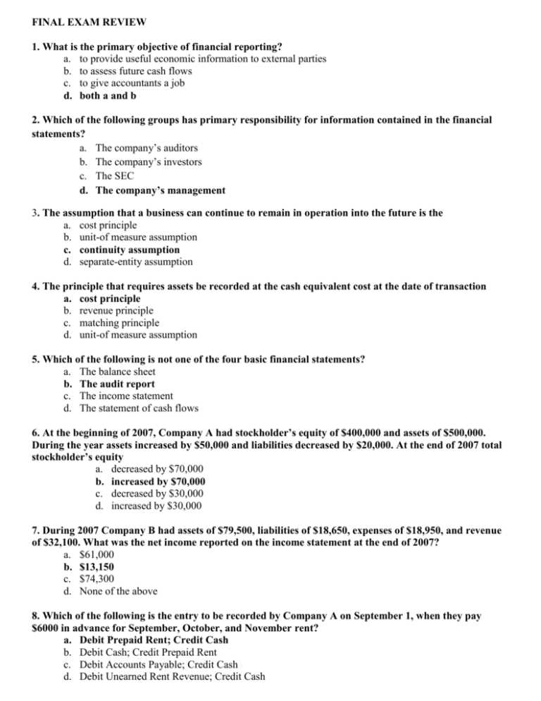 government final exam answer key
