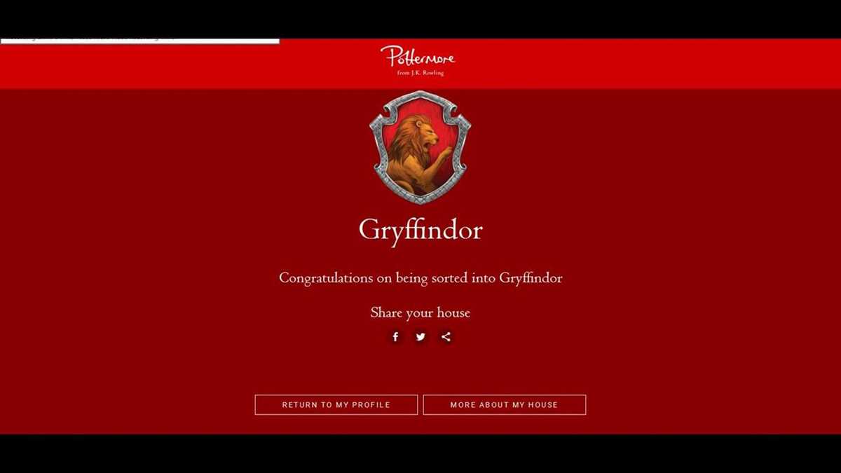 gryffindor test answers