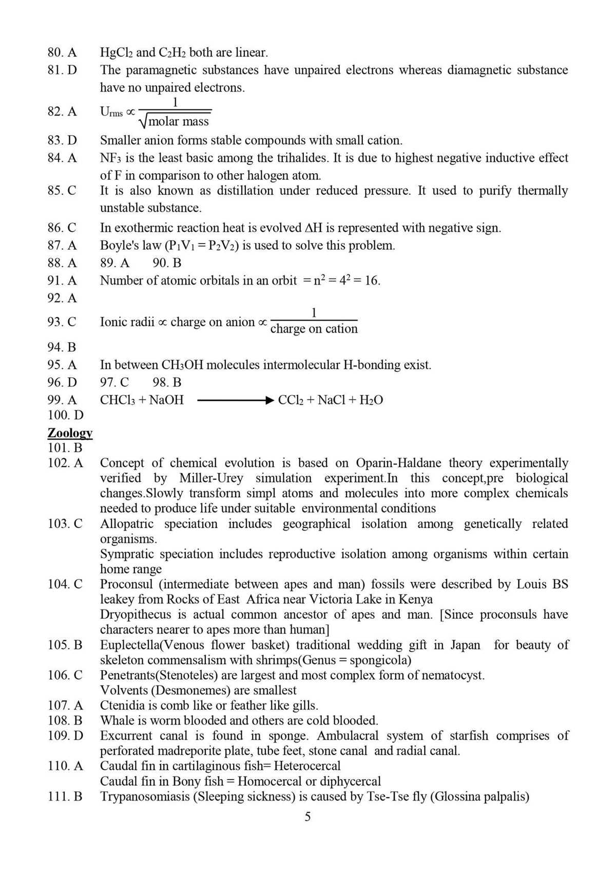 medical entrance exam sample papers with answers