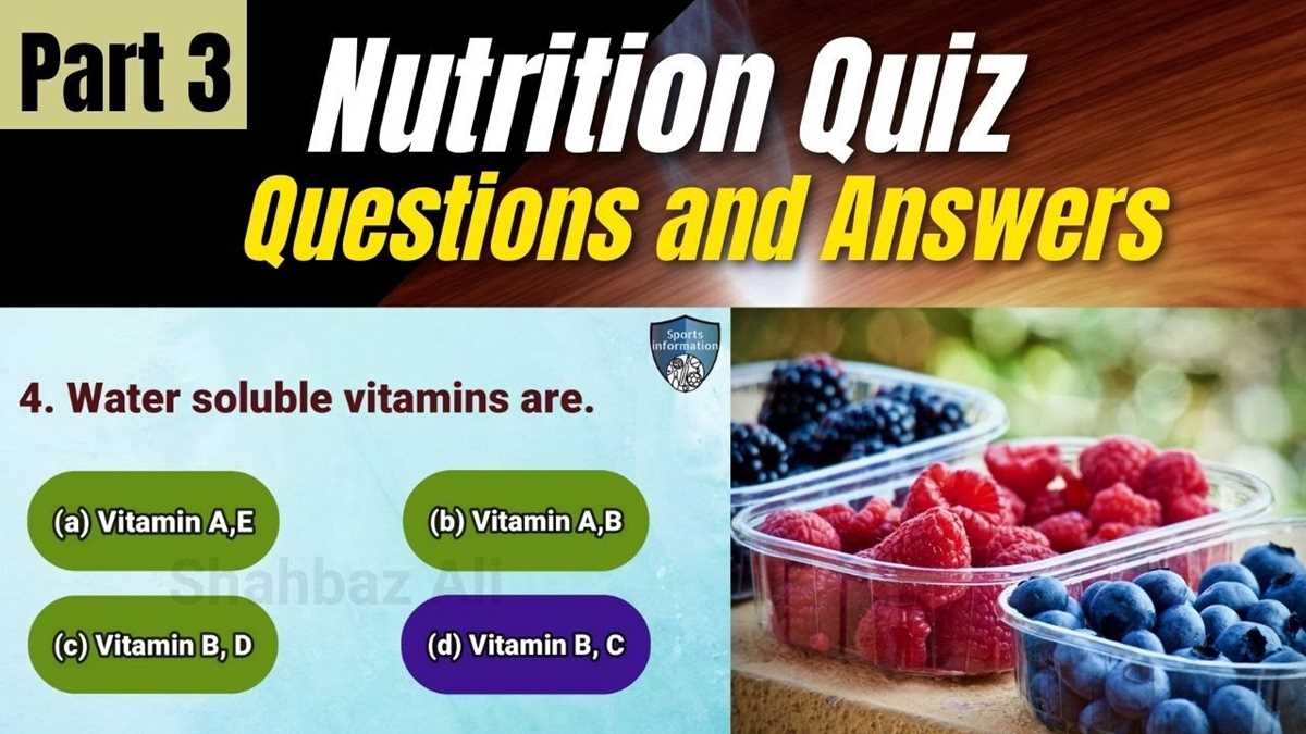 nutrition test questions and answers
