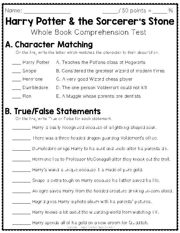 harry potter sorcerers stone ar test answers