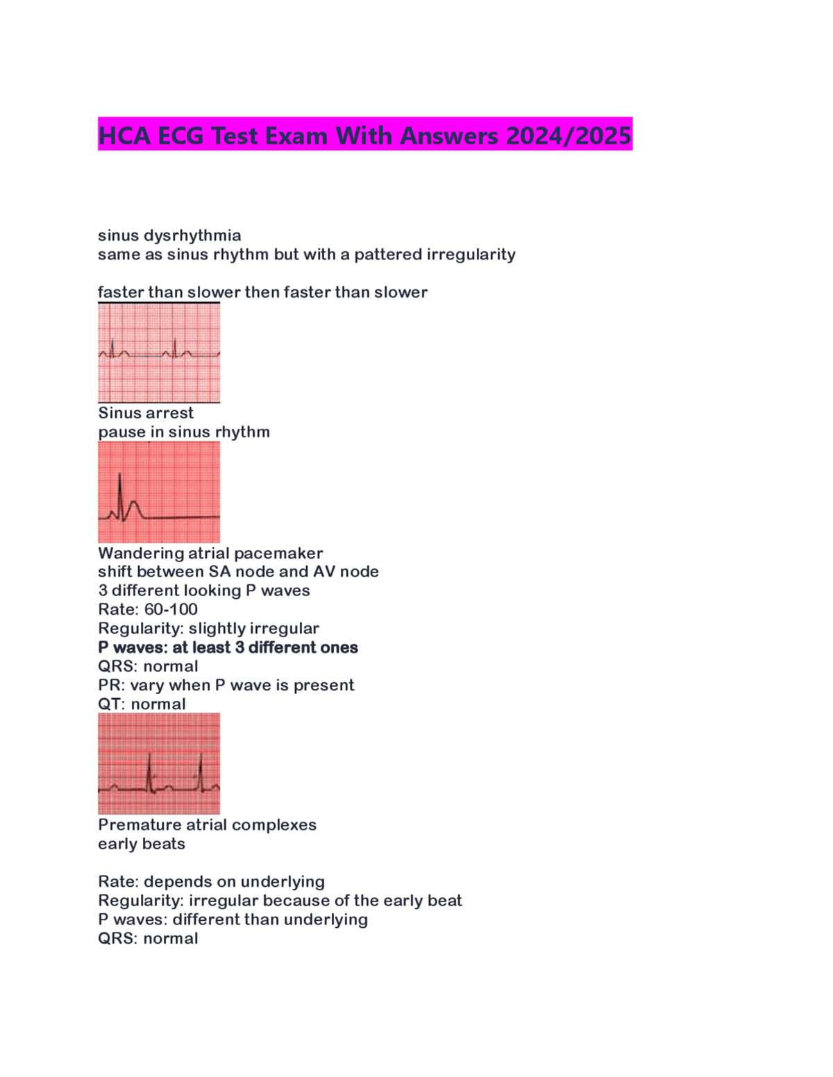 healthstream ecg pre test answers