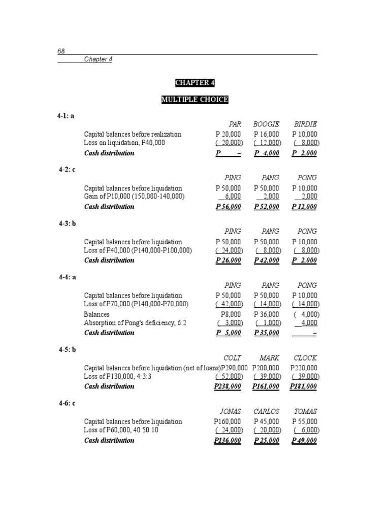 accounting chapter 4 test a answers