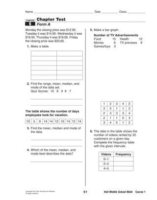 holt algebra 2 chapter test answers