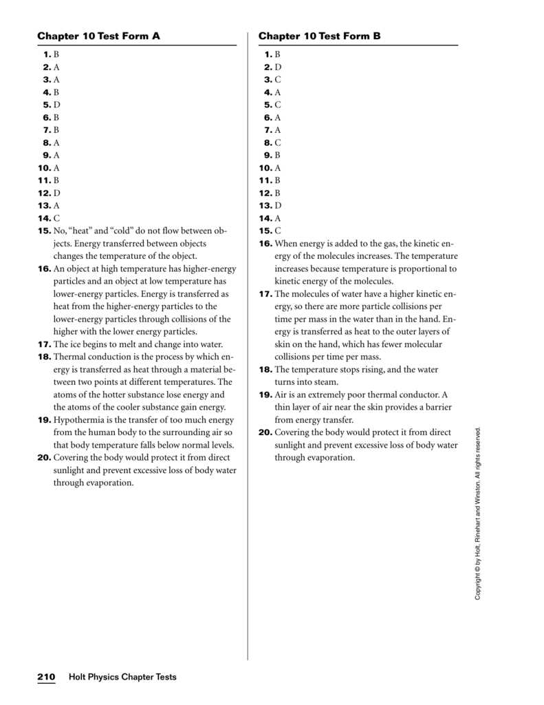 holt physics chapter 5 test a answers