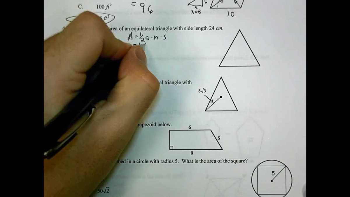 honors geometry exam review answers
