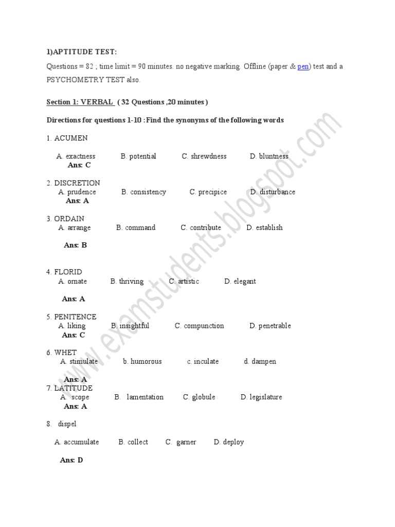 hr aptitude test questions and answers