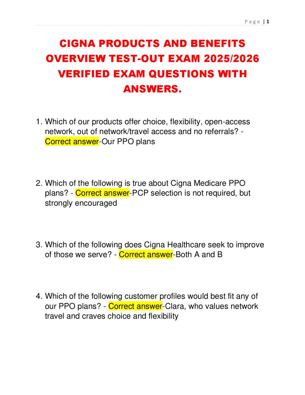 test out exam answers