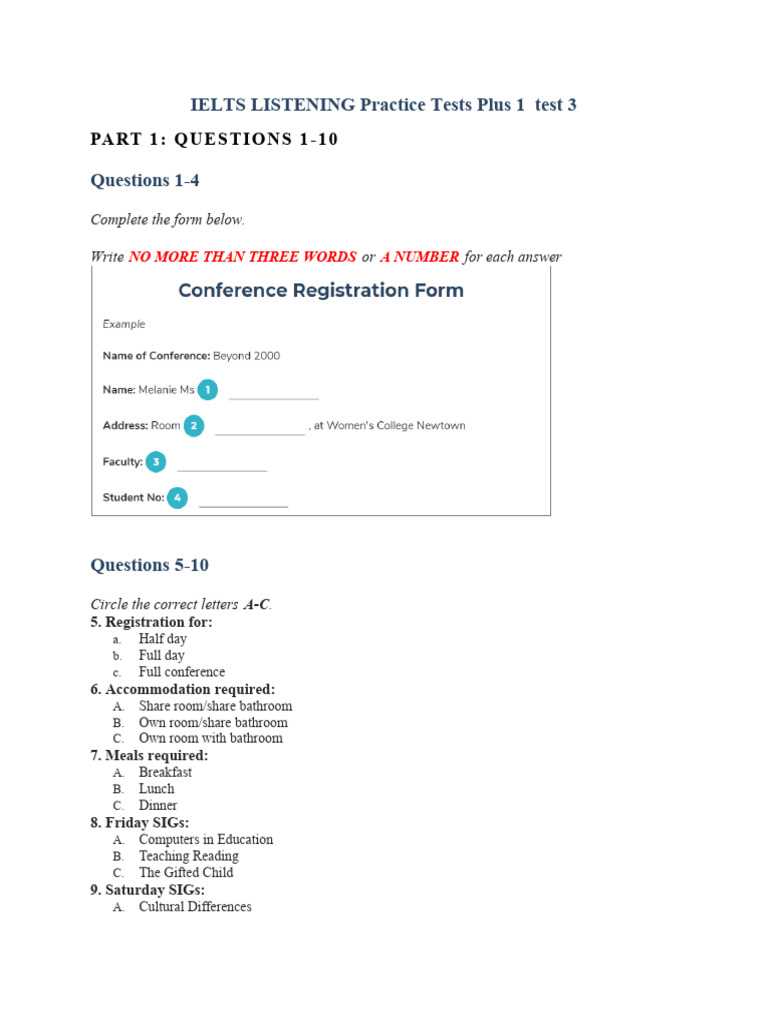 ielts practice tests plus 3 answer key