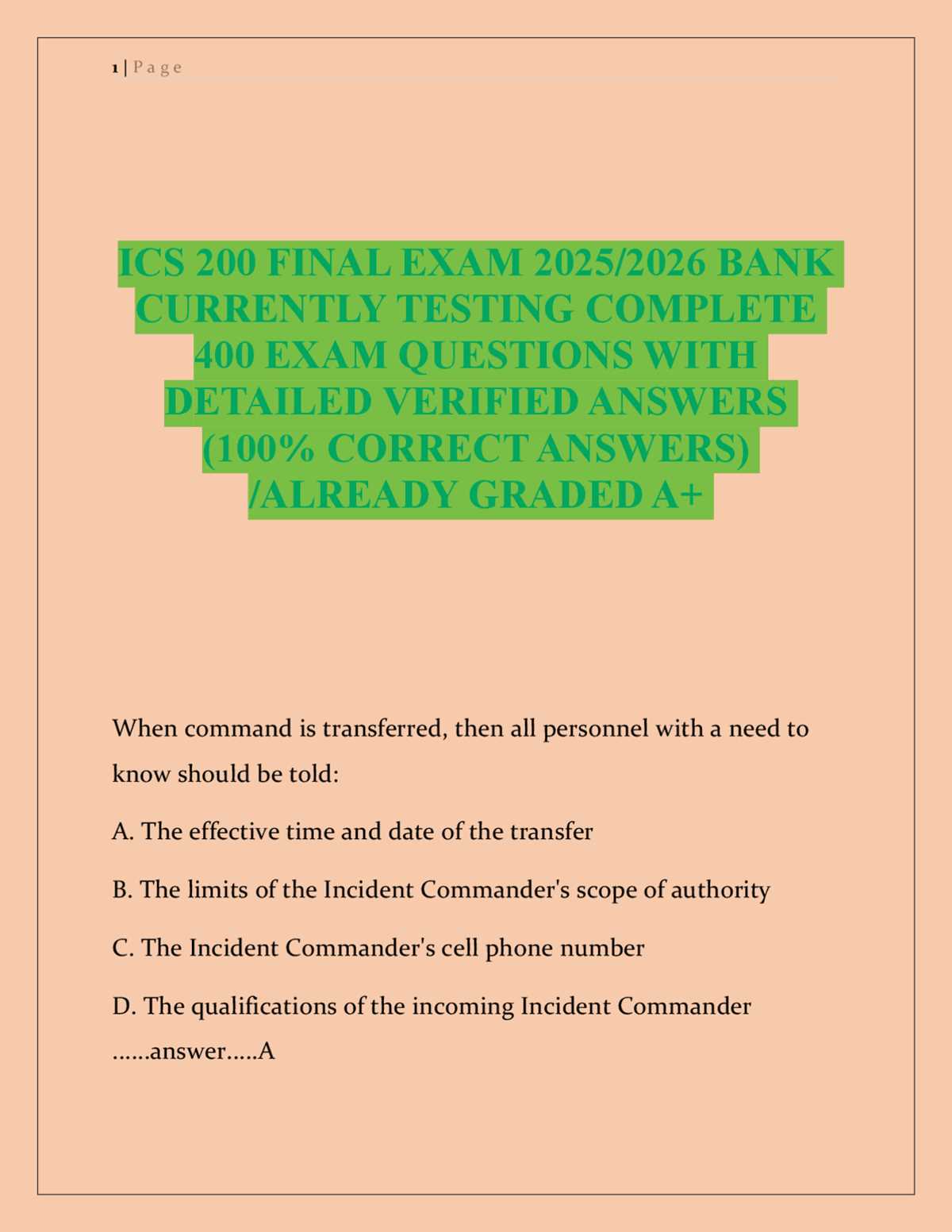 ics 200 test questions and answers
