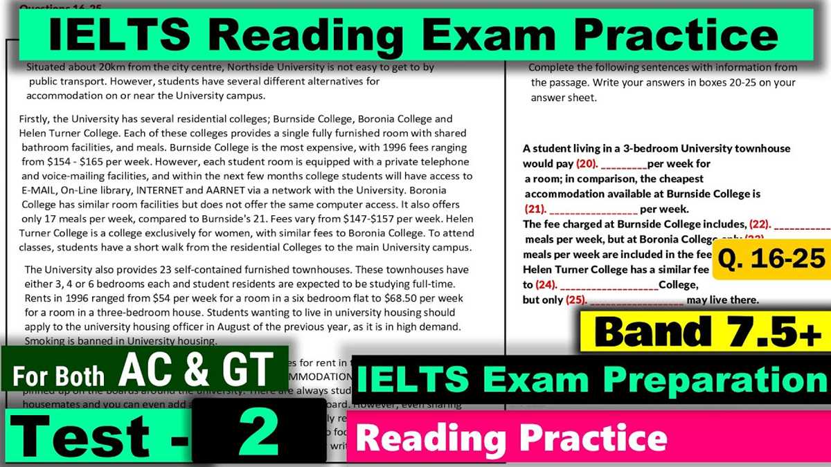 ielts exam practice with answers