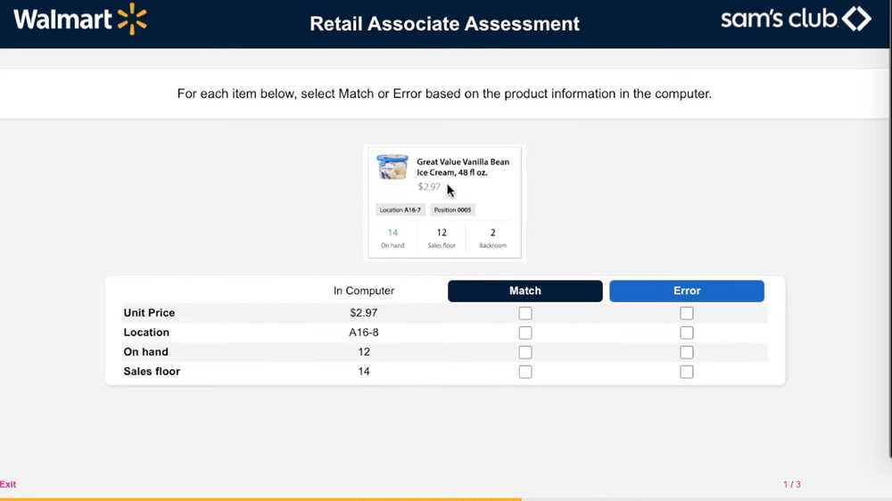 walmart academy test questions and answers