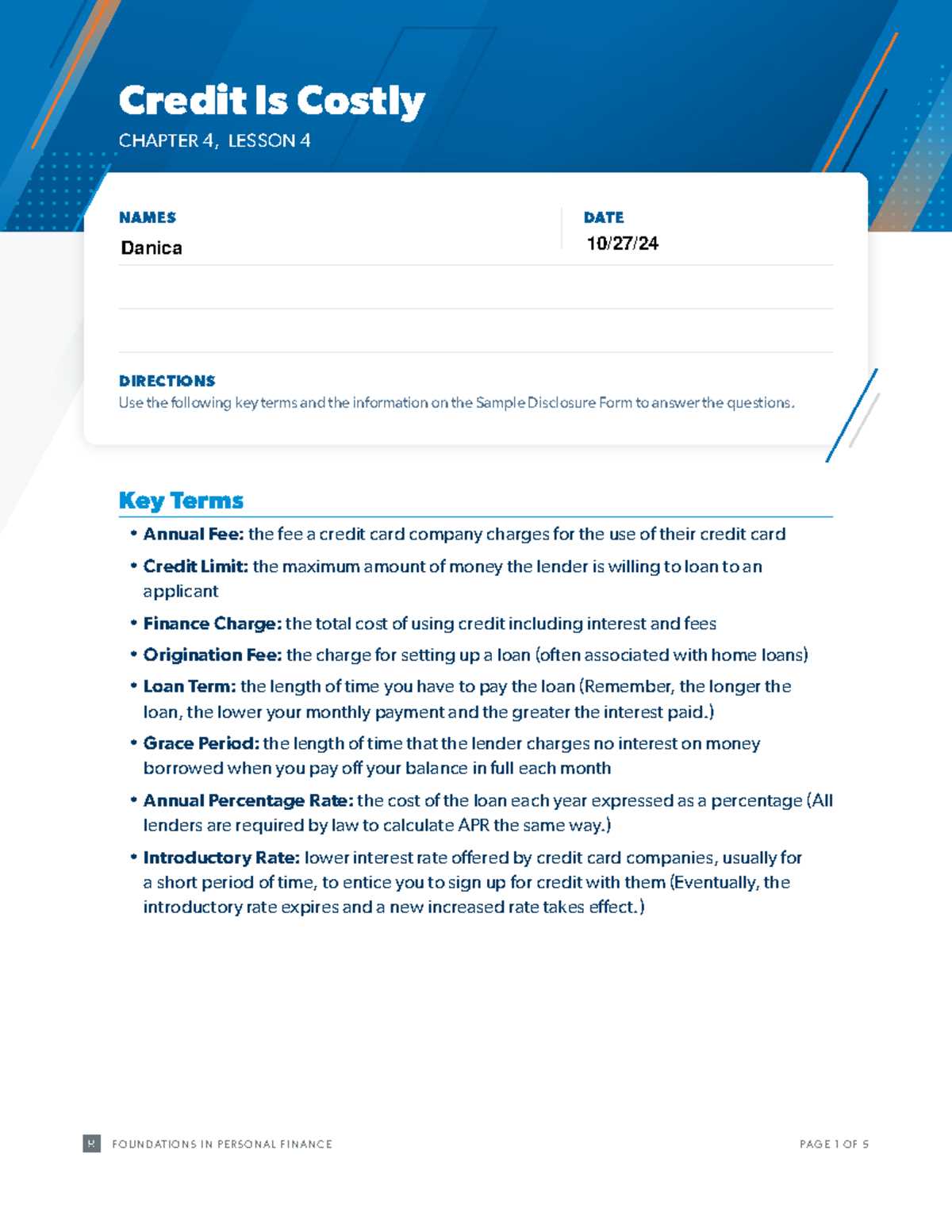dave ramsey chapter 4 test answer key