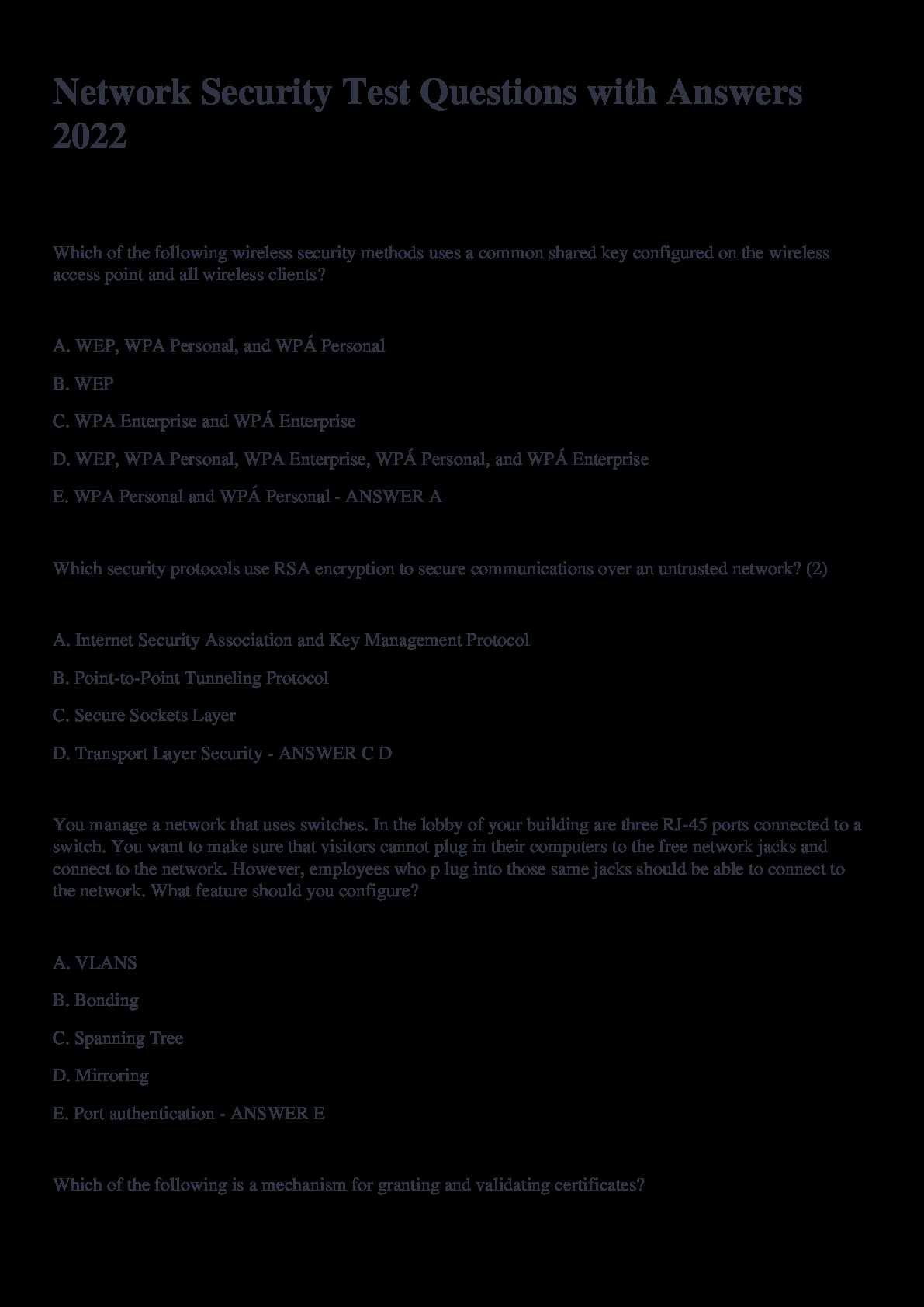 information security test questions and answers