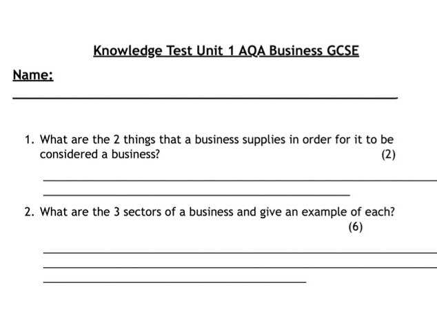 intro to business unit 1 test answers