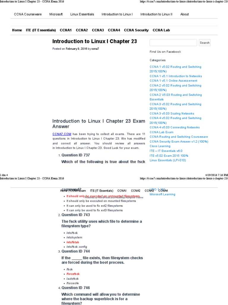 introduction to linux final exam answers