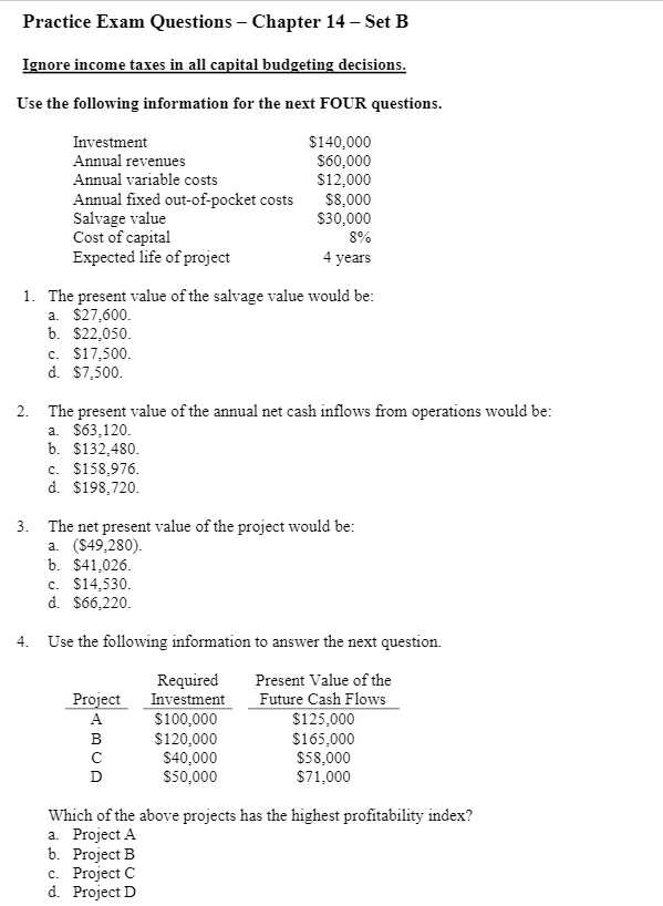 investment exam questions and answers