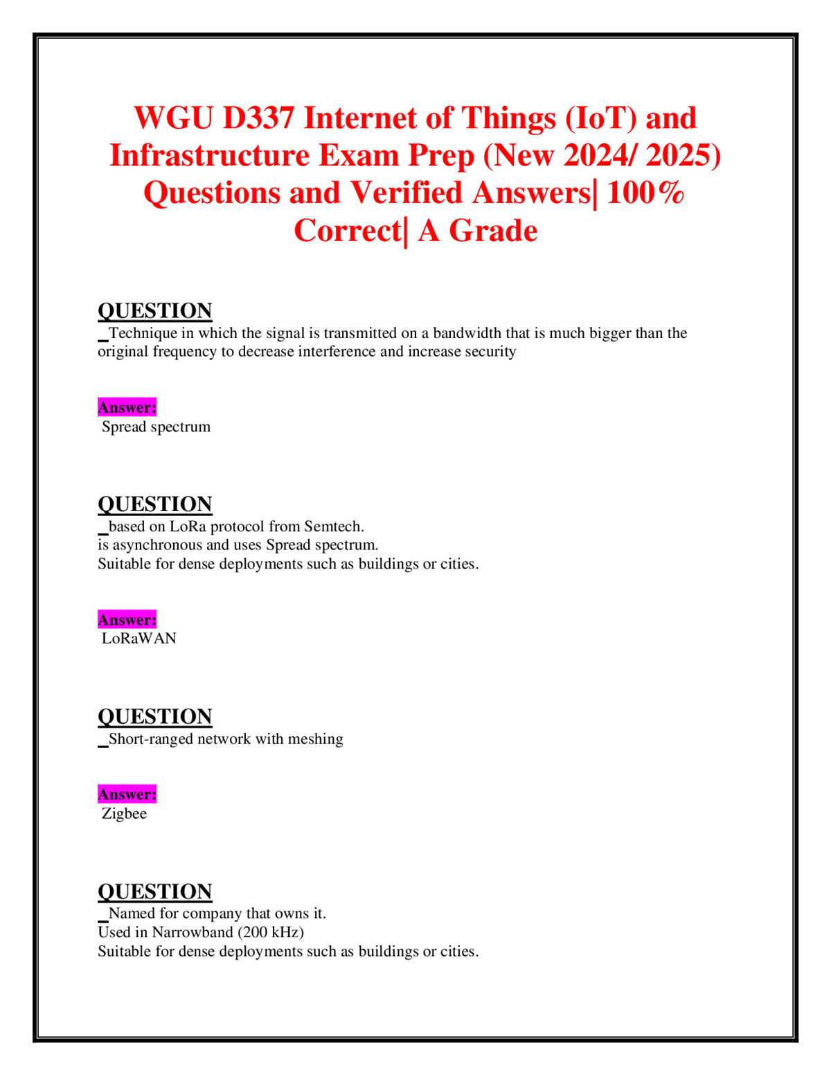 iot final exam answers