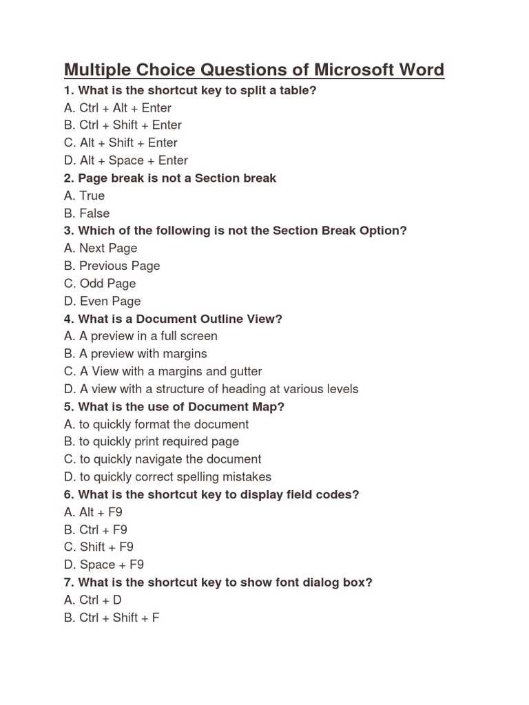 microsoft word exam questions answers microsoft word exam questions answers