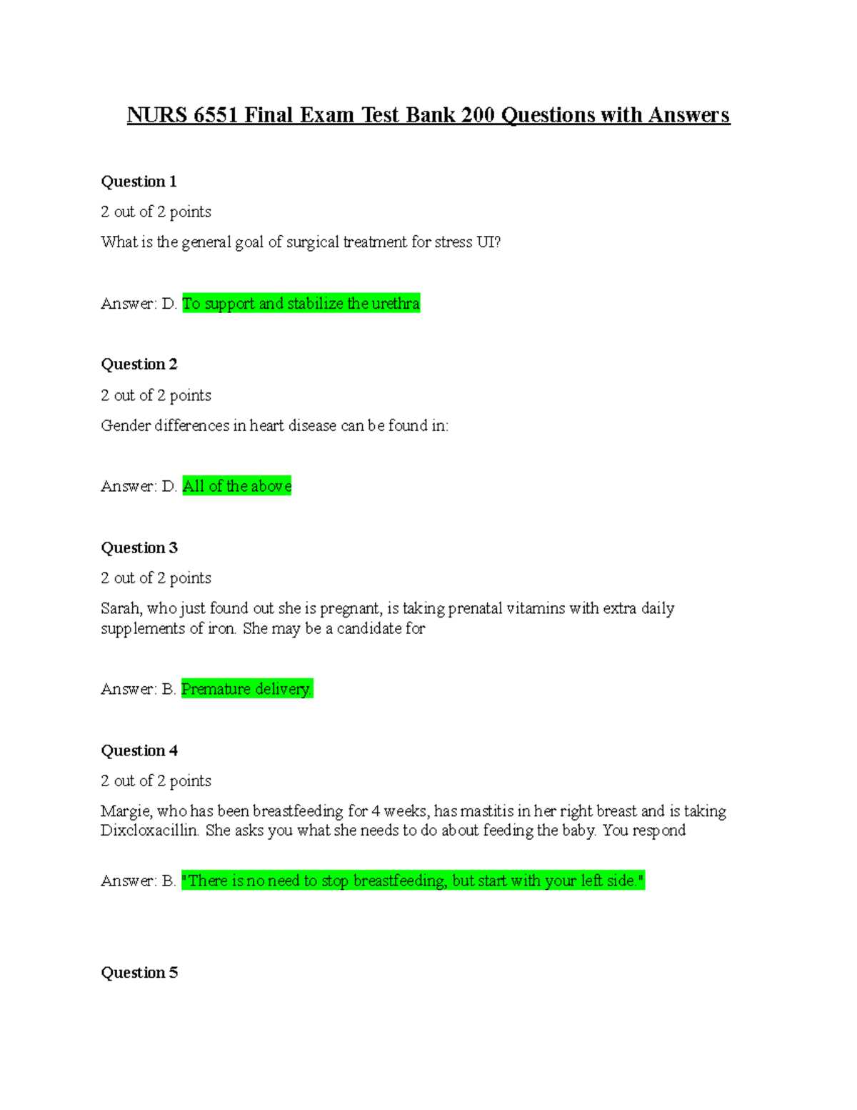 is 200 test answers