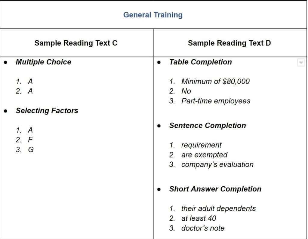 ielts reading general practice test with answers
