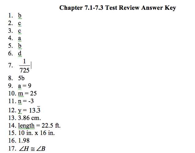 geometry test 3 answer key