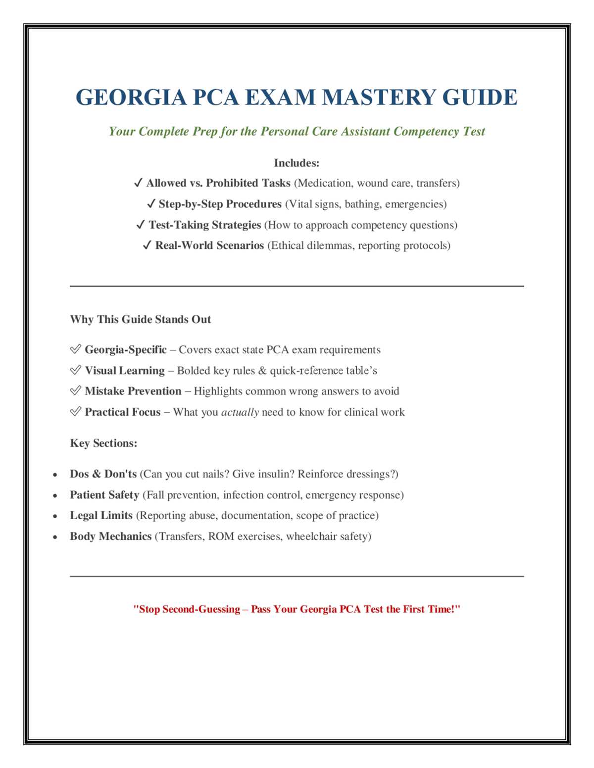 pca test answers ga