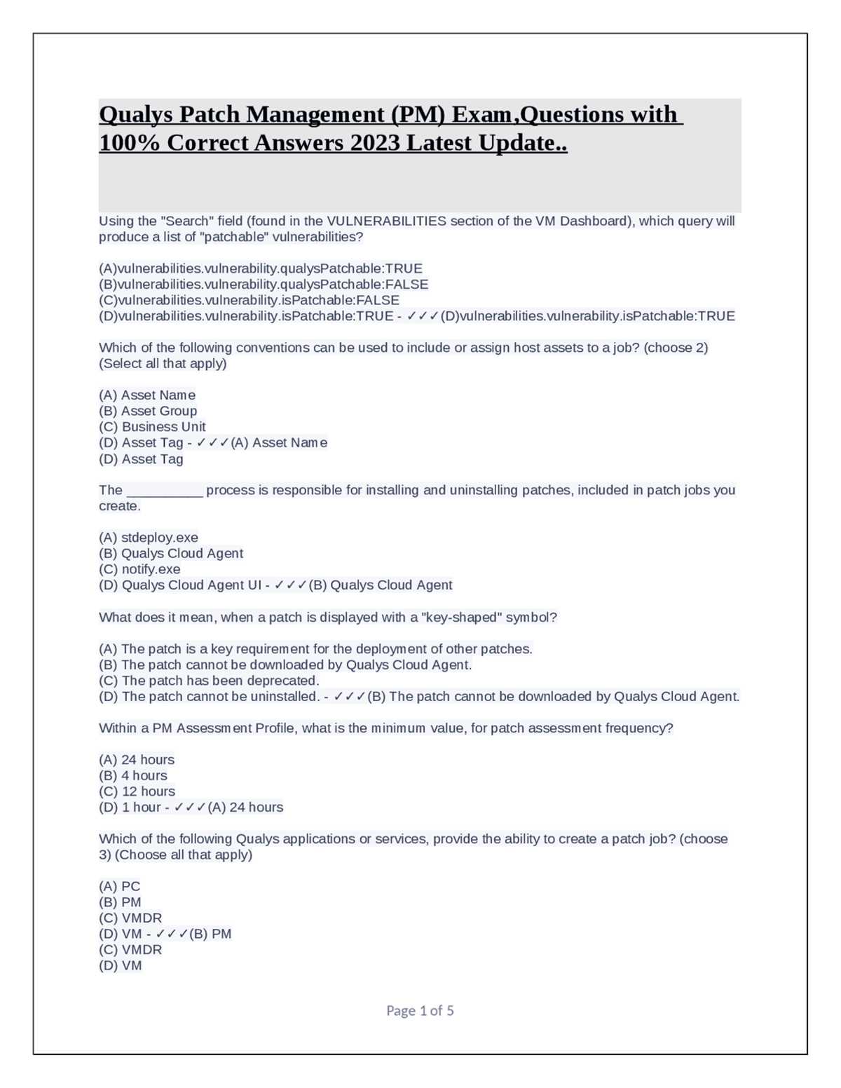 qualys vmdr exam answers