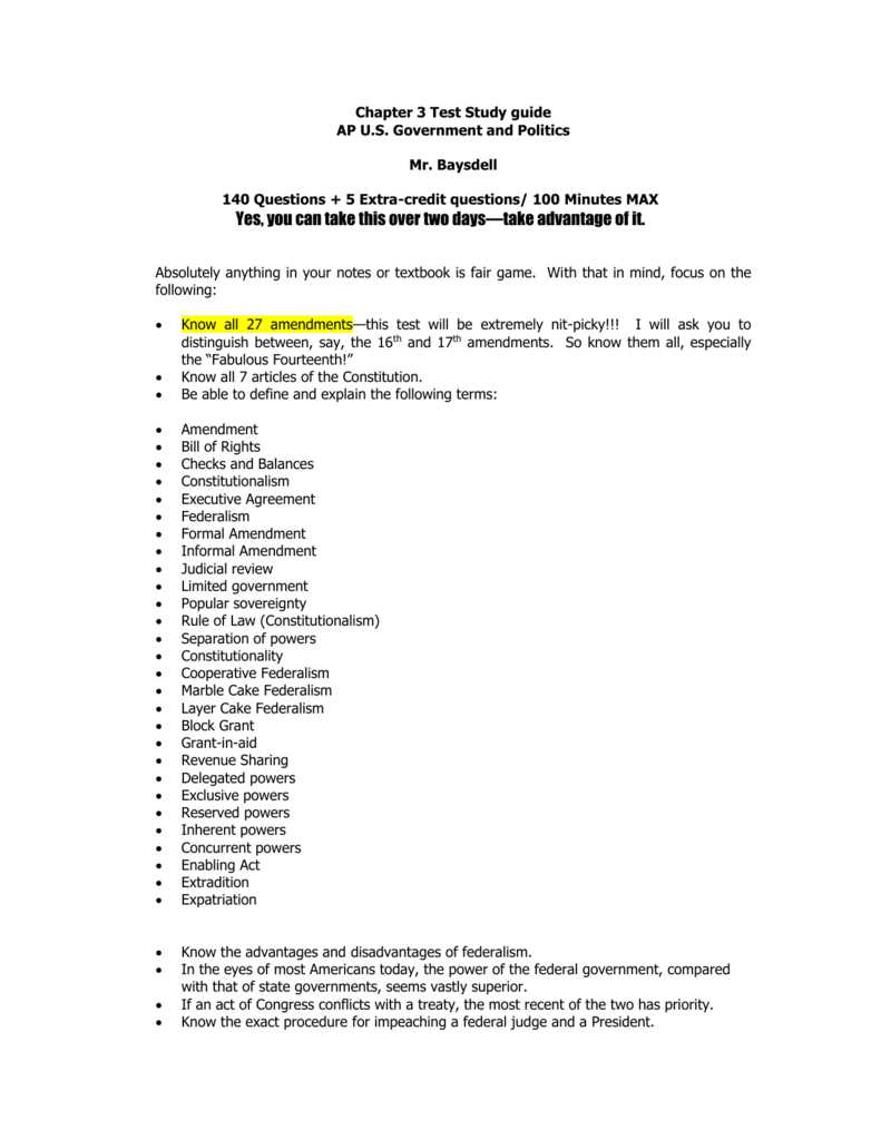 chapter 3 government test answers