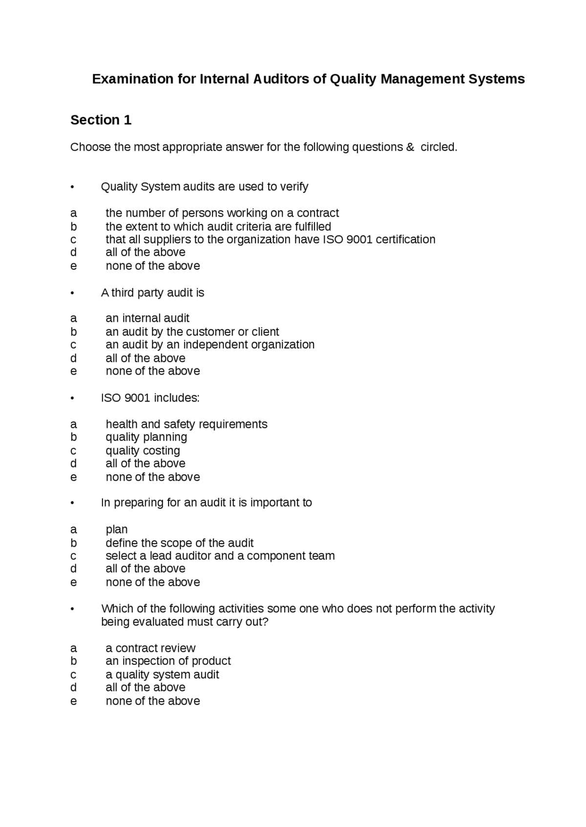 how to answer audit exam questions