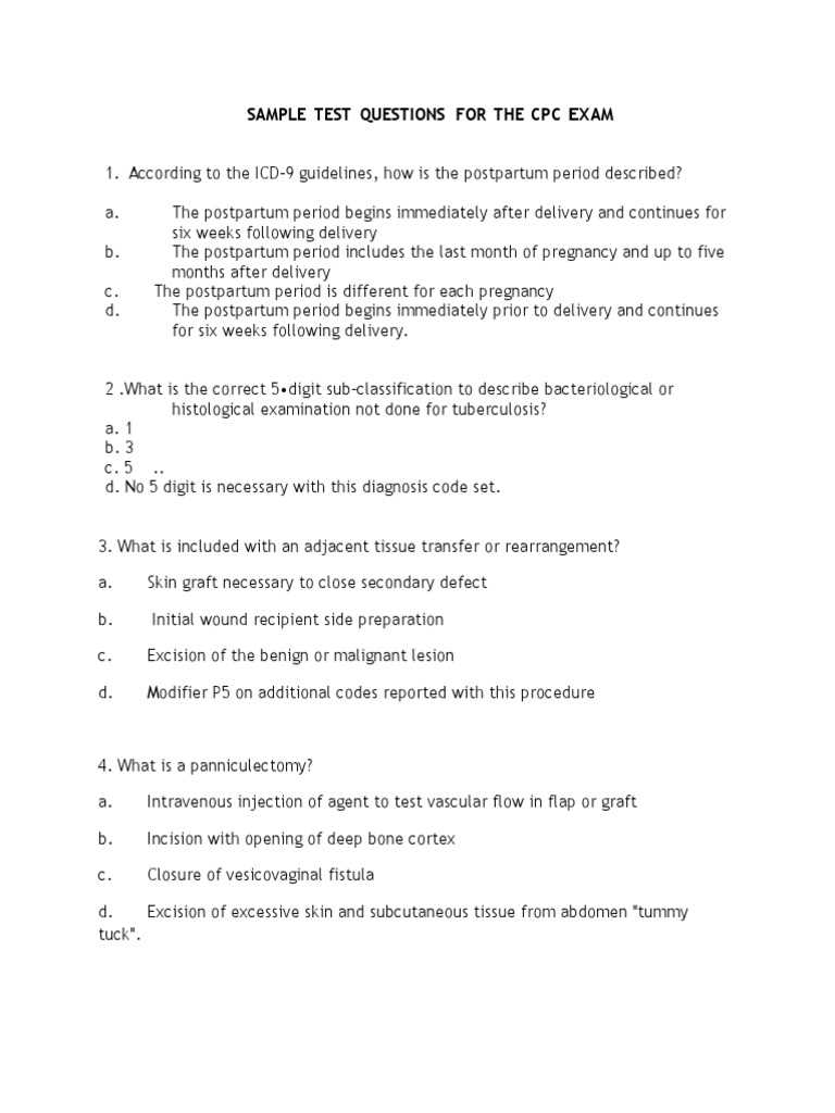 cpc practice exam questions and answers