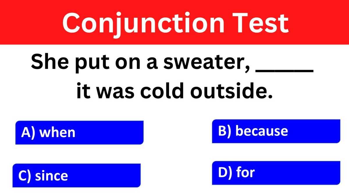 conjunction test with answers