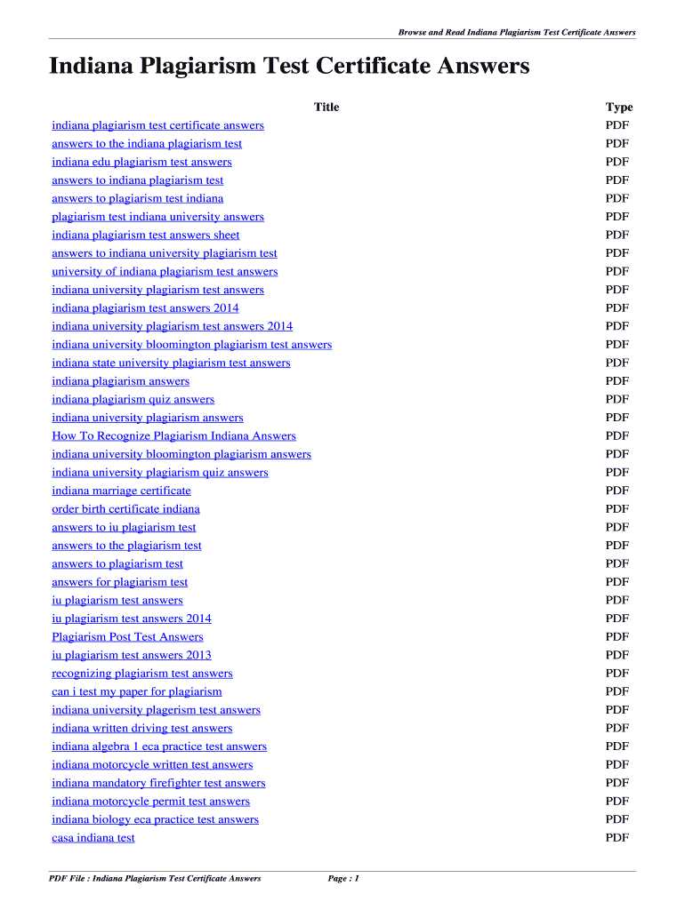 indiana plagiarism test answers indiana plagiarism test answers