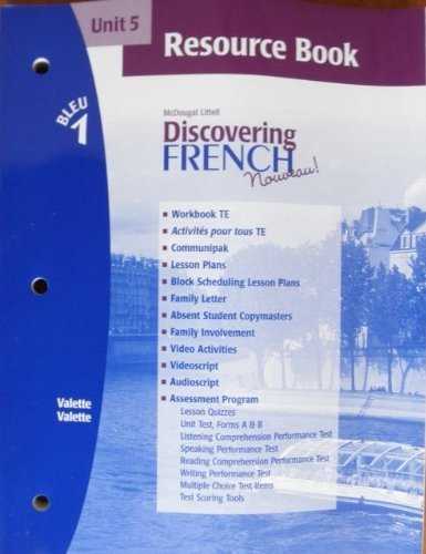 french 1 unit 5 test answers