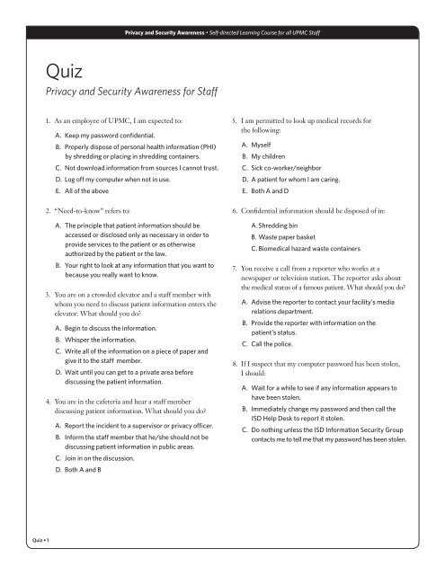 hipaa test answers