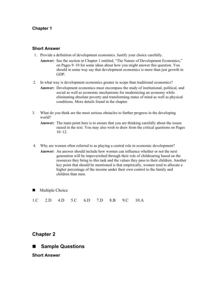 economics exams questions and answers