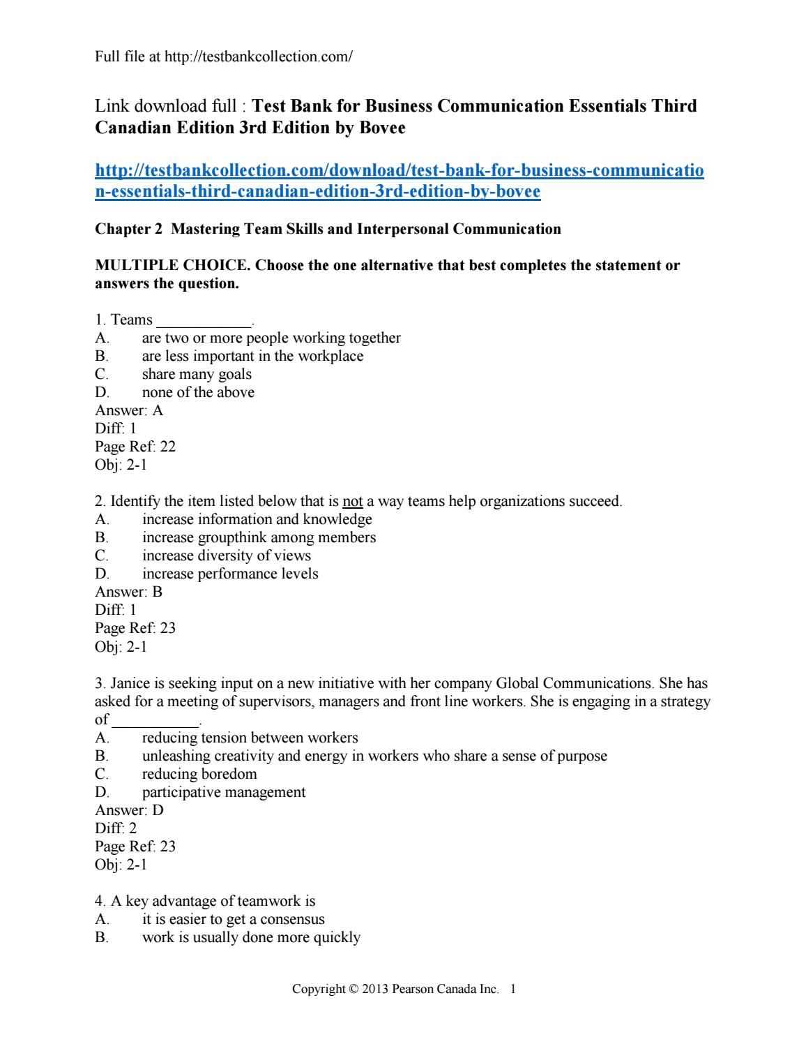 communication exam questions answers
