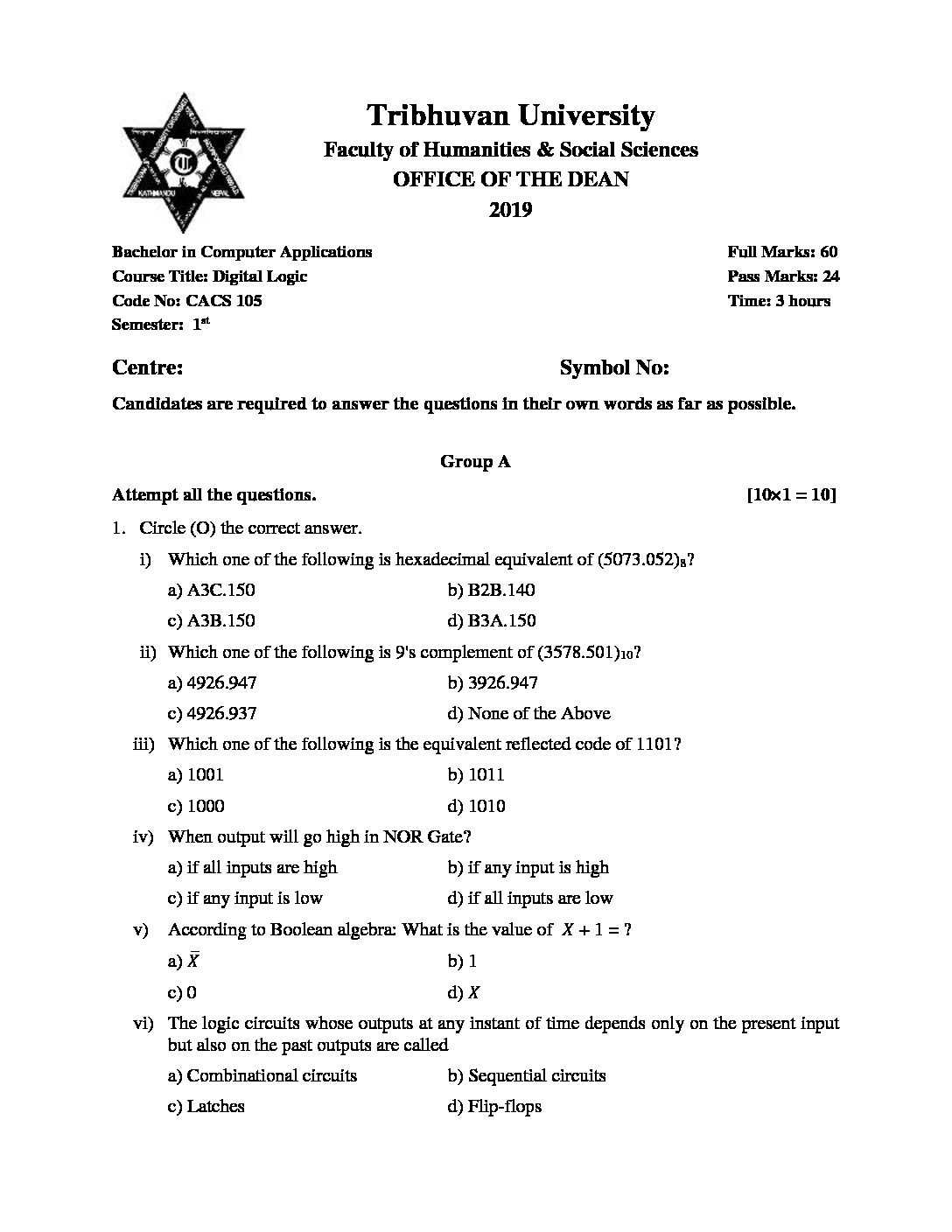 digital logic exam questions and answers digital logic exam questions and answers