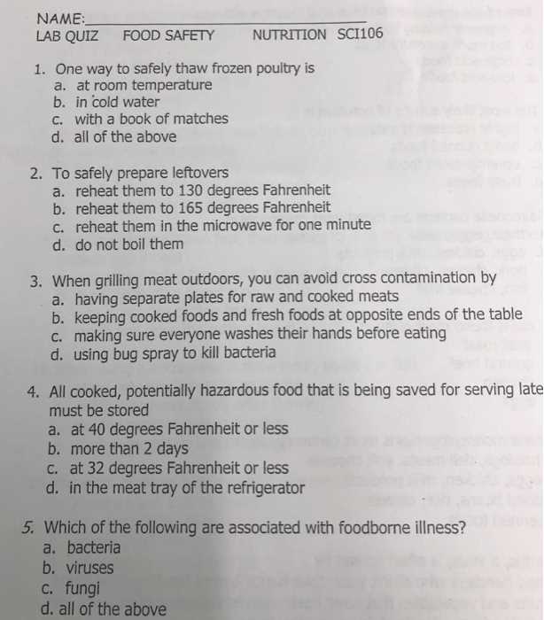 premierfoodsafety test answers