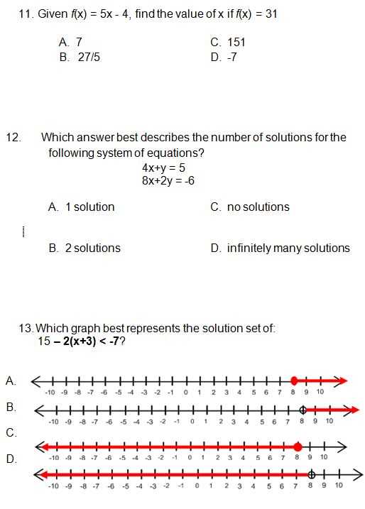algebra unit 1 test answers
