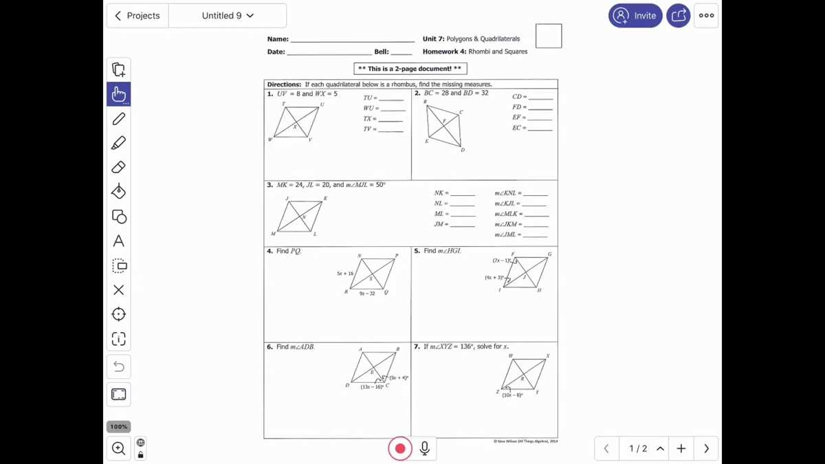 unit 8 test study guide polygons and quadrilaterals answer key
