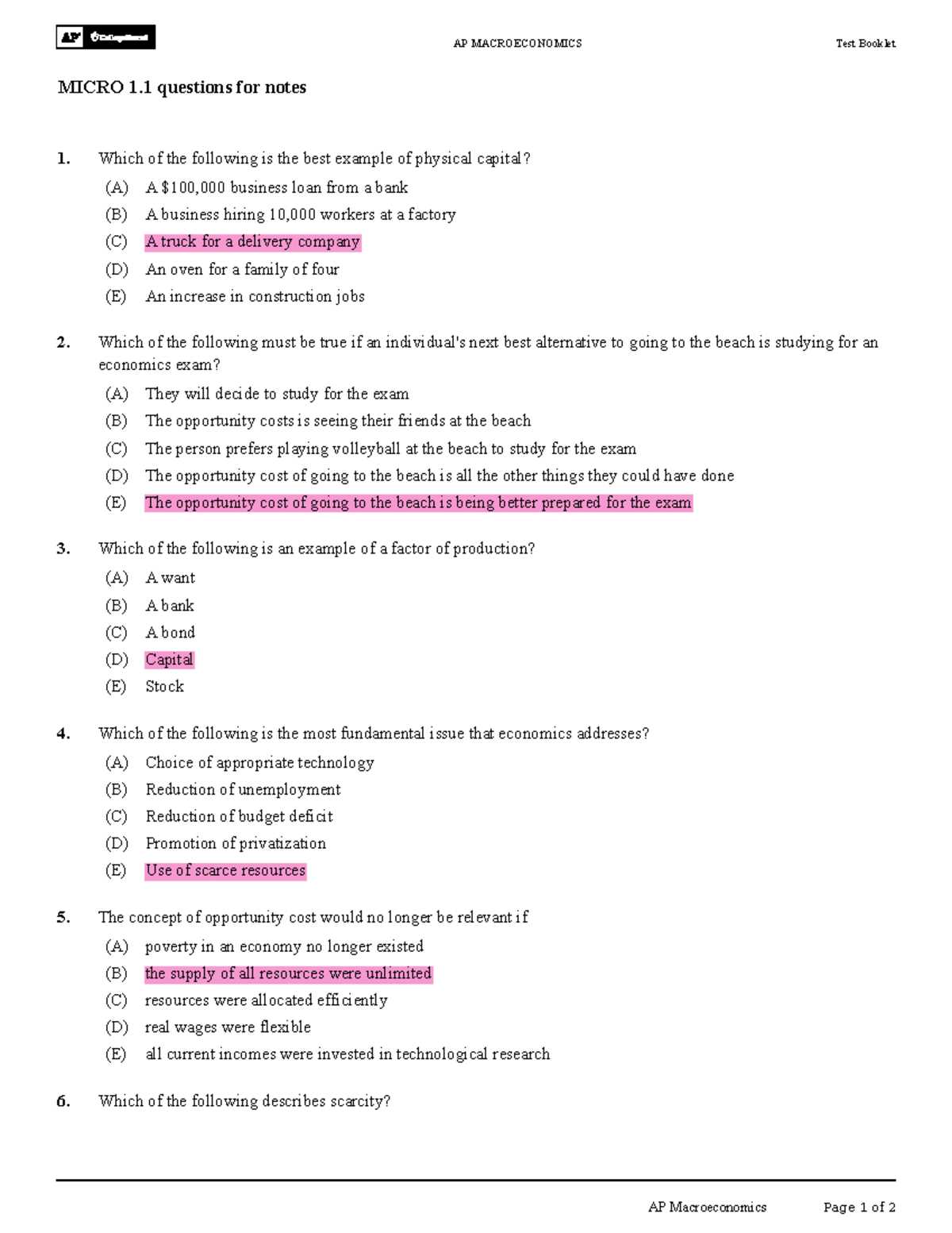macroeconomics exam 1 answers macroeconomics exam 1 answers