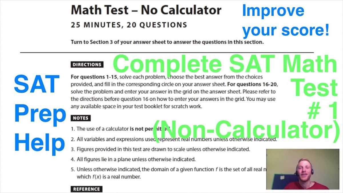 math test no calculator 25 minutes 20 questions answers