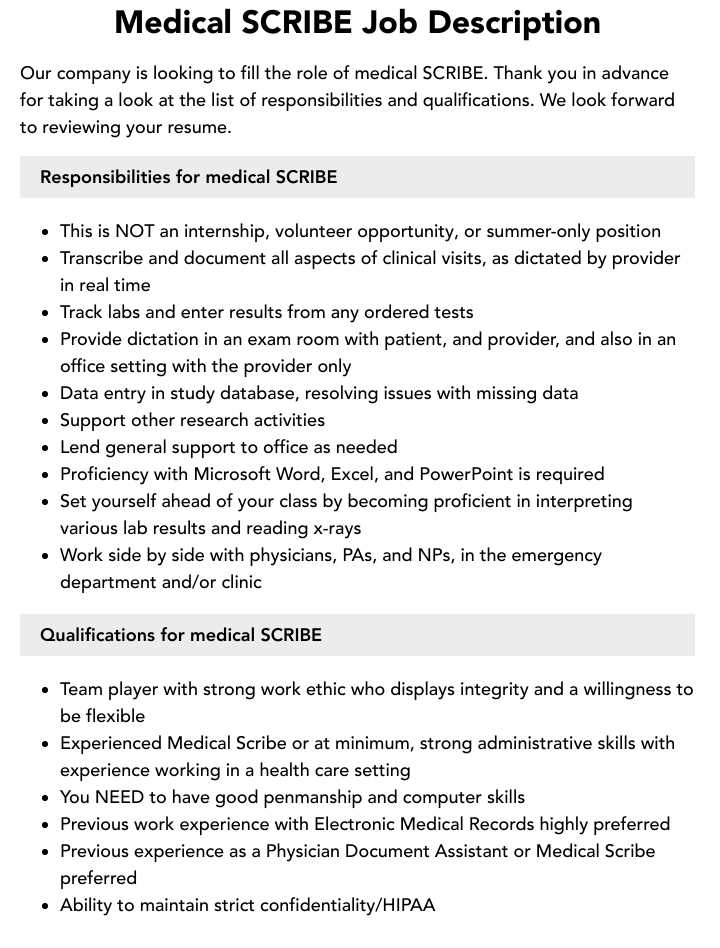 medical scribe test questions and answers