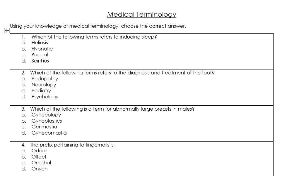 medical terminology midterm exam answers