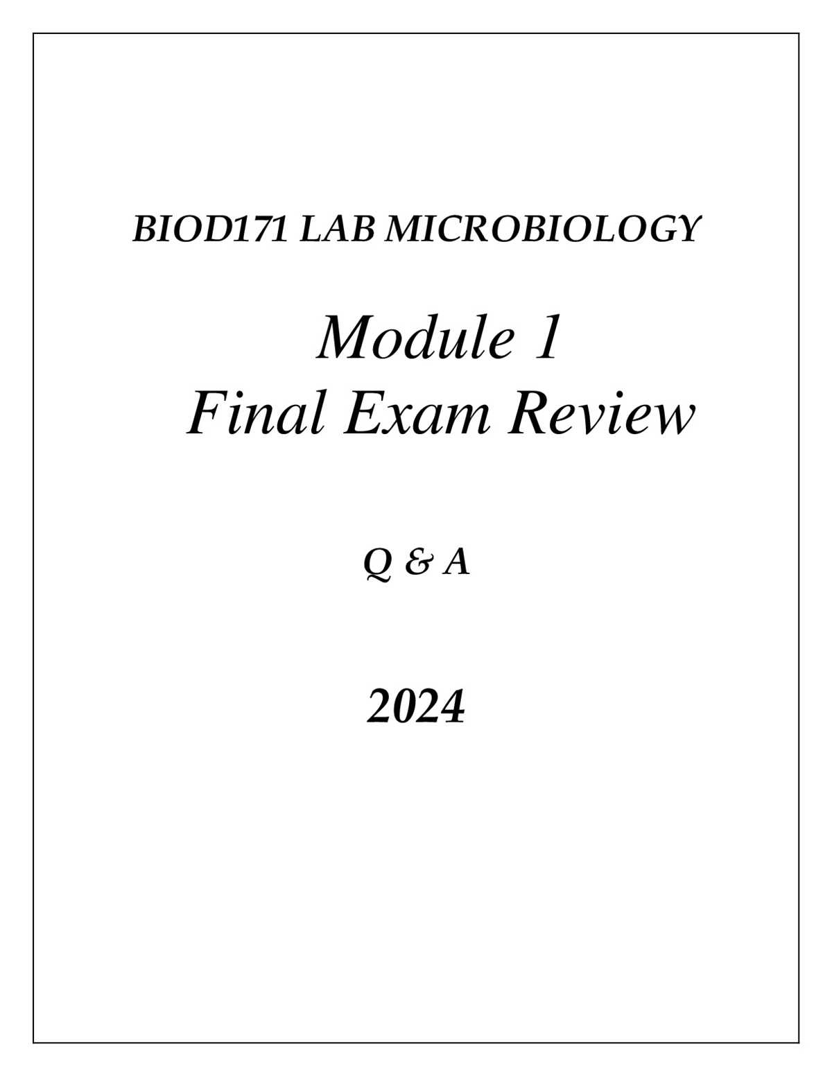 microbiology final exam questions answers