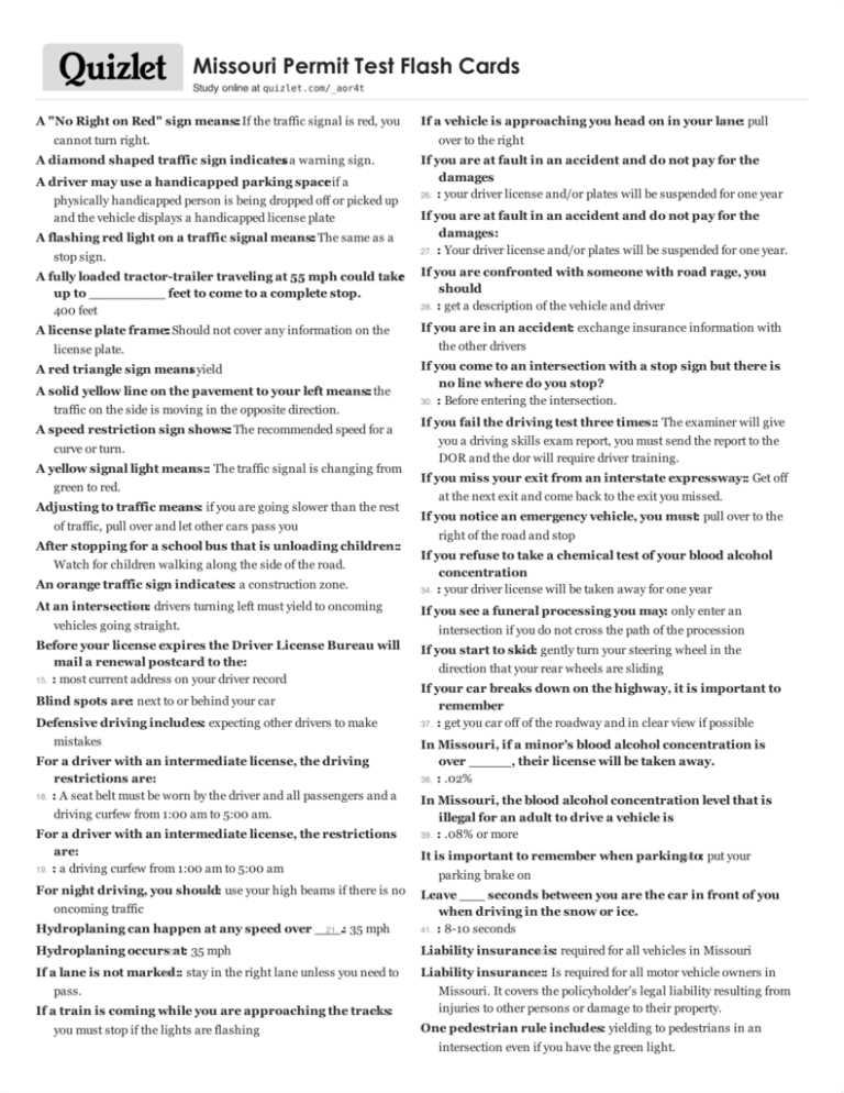 missouri permit test 25 questions and answers