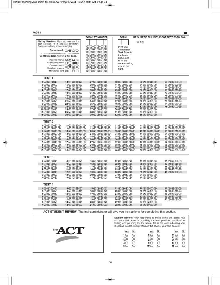free practice act test with answers
