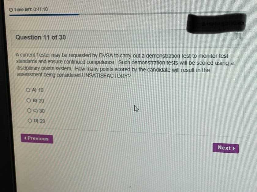 mot exam questions and answers